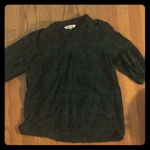 Old Navy Forest Green Flannel Shirt